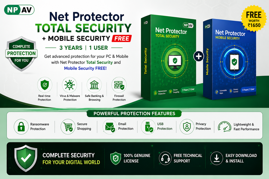 Net Protector Total Security 3 Years + Mobile Antivirus Free