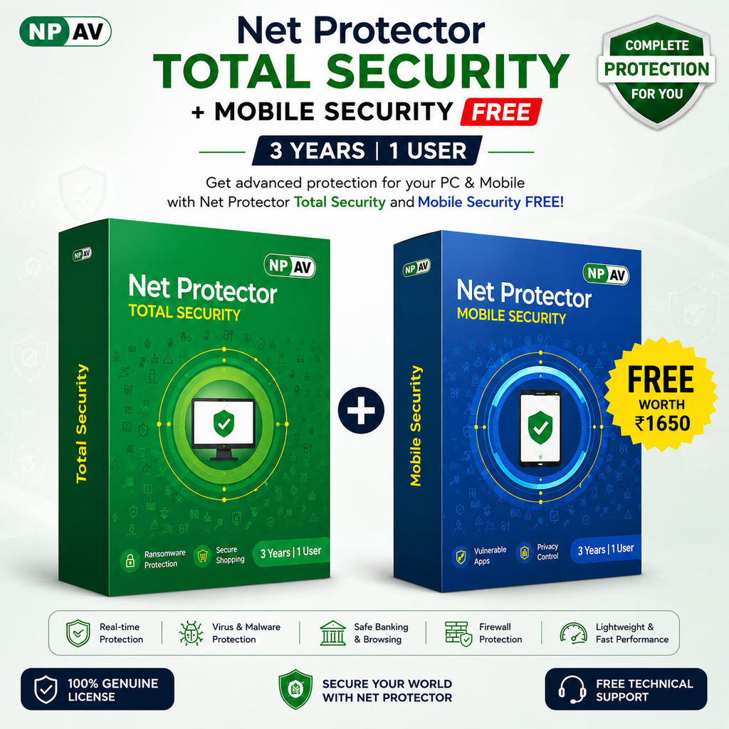 Net Protector Total Security 3 Years + Mobile Antivirus Free